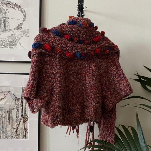 Anthro Handknit by Dollie Wrap Sweater - Picture 6 of 8